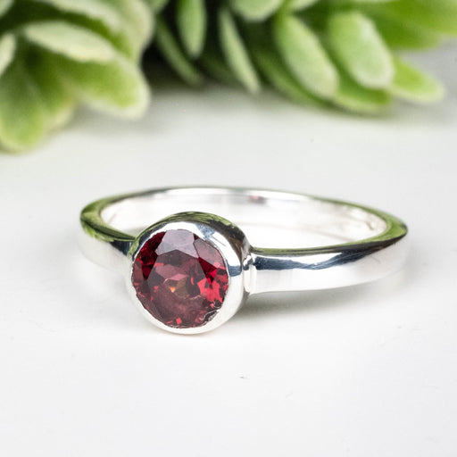 Rhodolite Garnet Ring 4.5mm Size 6 - InnerVision Crystals
