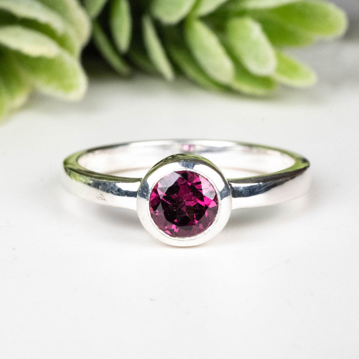 Rhodolite Garnet Ring 4.5mm Size 6 - InnerVision Crystals