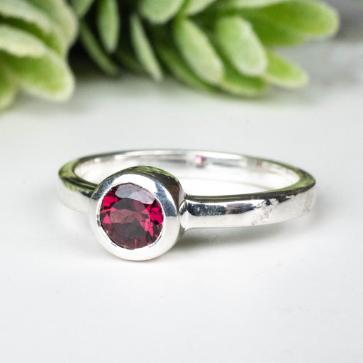 Rhodolite Garnet Ring 4.5mm Size 6 - InnerVision Crystals