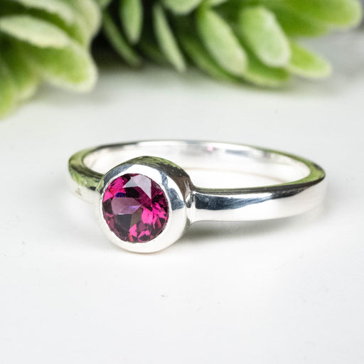 Rhodolite Garnet Ring 4.5mm Size 6 - InnerVision Crystals
