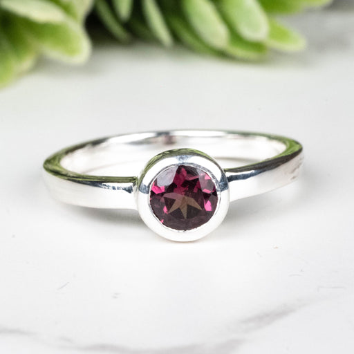 Rhodolite Garnet Ring 4.5mm Size 7 - InnerVision Crystals