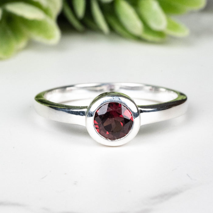 Rhodolite Garnet Ring 4.5mm Size 7 - InnerVision Crystals