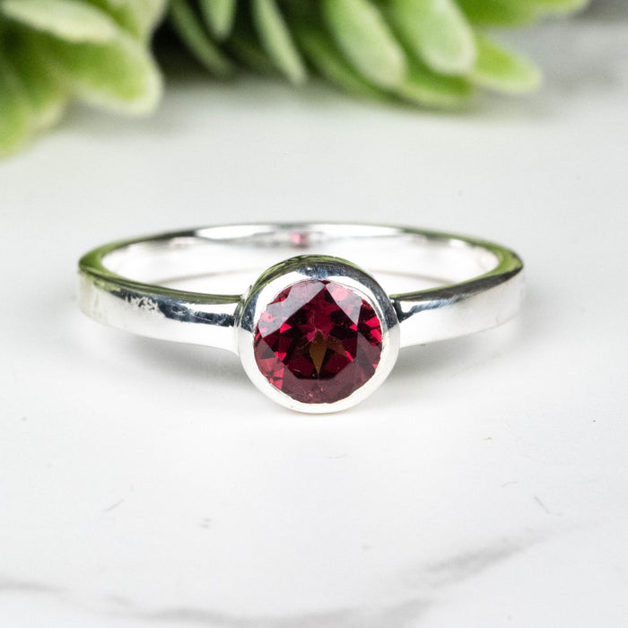 Rhodolite Garnet Ring 4.5mm Size 7 - InnerVision Crystals