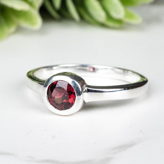 Rhodolite Garnet Ring 4.5mm Size 7 - InnerVision Crystals
