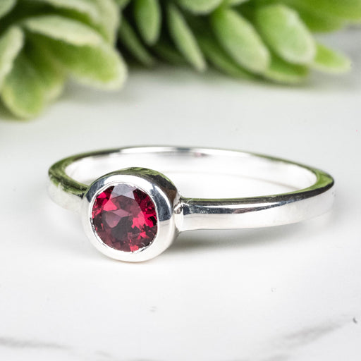 Rhodolite Garnet Ring 4.5mm Size 8 - InnerVision Crystals