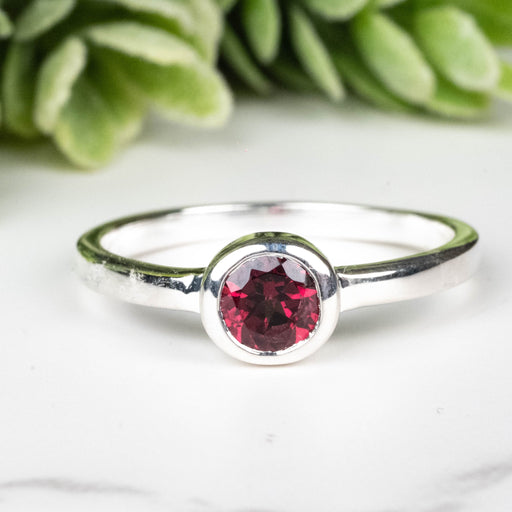 Rhodolite Garnet Ring 4.5mm Size 8 - InnerVision Crystals