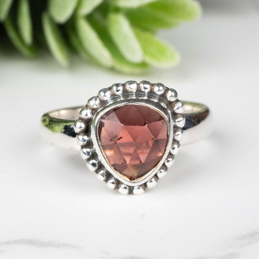 Rhodolite Garnet Ring 7mm Size 4 - InnerVision Crystals