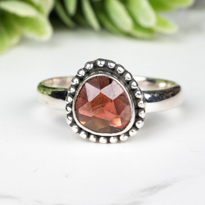 Rhodolite Garnet Ring 7mm Size 7 - InnerVision Crystals