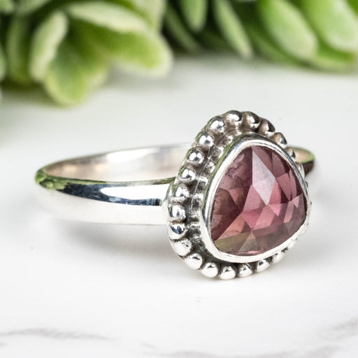 Rhodolite Garnet Ring 7mm Size 8 - InnerVision Crystals