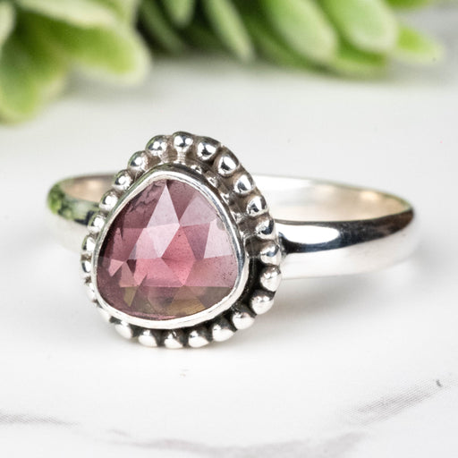 Rhodolite Garnet Ring 7mm Size 8 - InnerVision Crystals