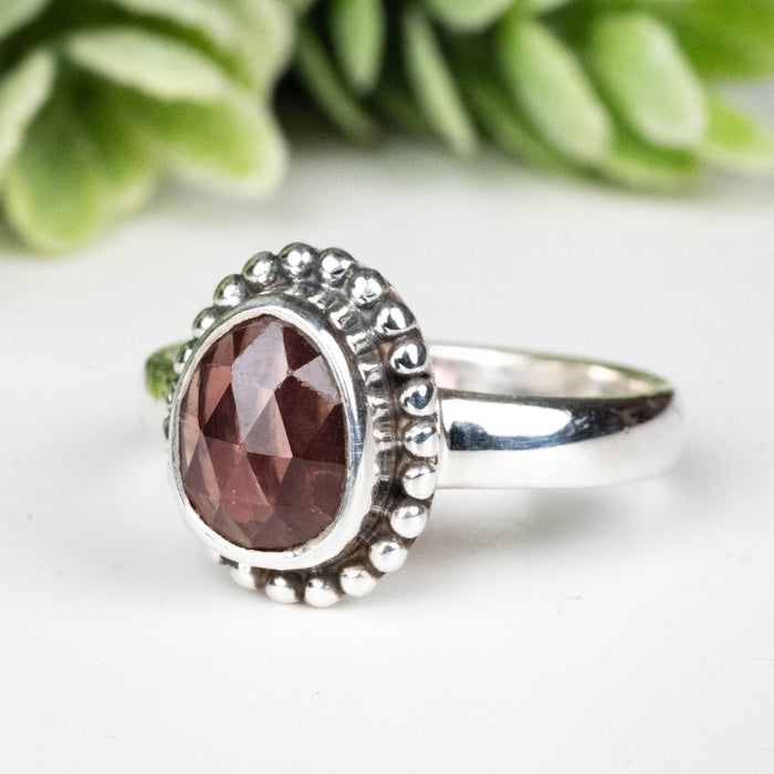 Rhodolite Garnet Ring 7x5mm Size 5 - InnerVision Crystals