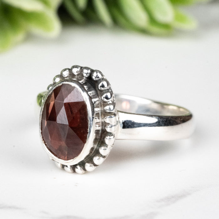 Rhodolite Garnet Ring 7x5mm Size 6 - InnerVision Crystals