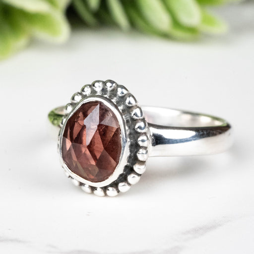 Rhodolite Garnet Ring 7x5mm Size 6 - InnerVision Crystals