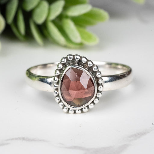 Rhodolite Garnet Ring 7x6mm Size 9 - InnerVision Crystals