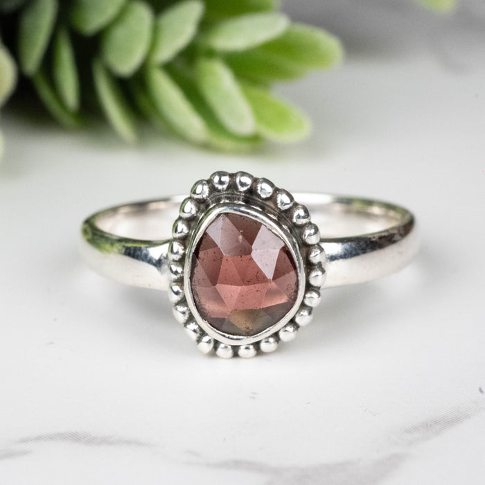 Rhodolite Garnet Ring 7x6mm Size 9 - InnerVision Crystals