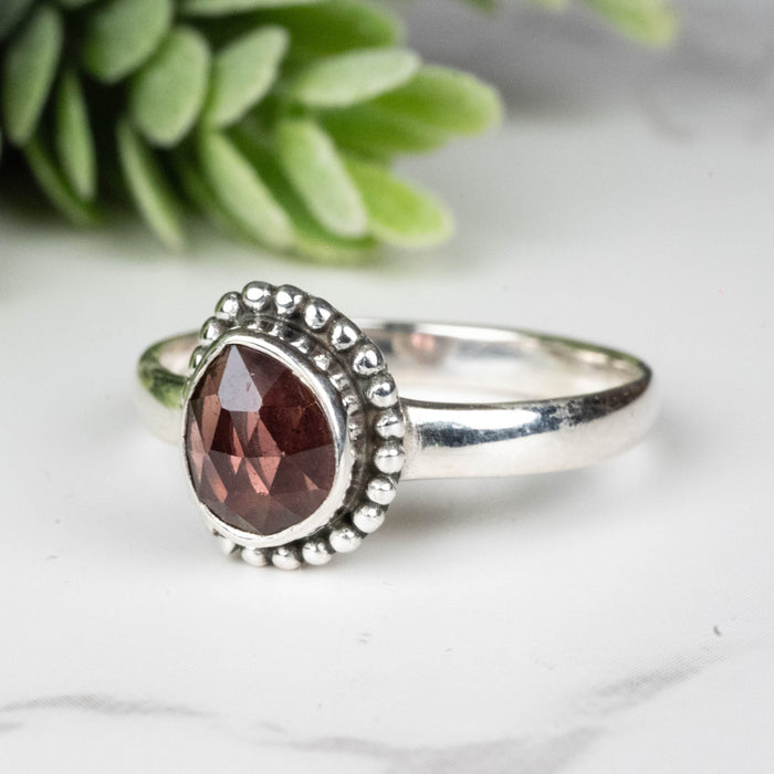 Rhodolite Garnet Ring 7x6mm Size 9 - InnerVision Crystals