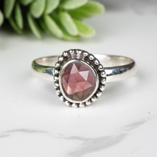Rhodolite Garnet Ring 7x6mm Size 9 - InnerVision Crystals