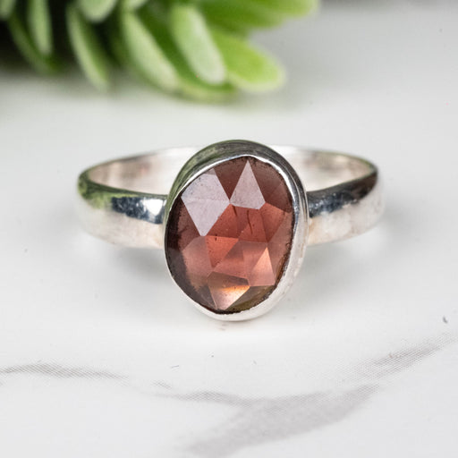 Rhodolite Garnet Ring 8x6mm Size 6 - InnerVision Crystals