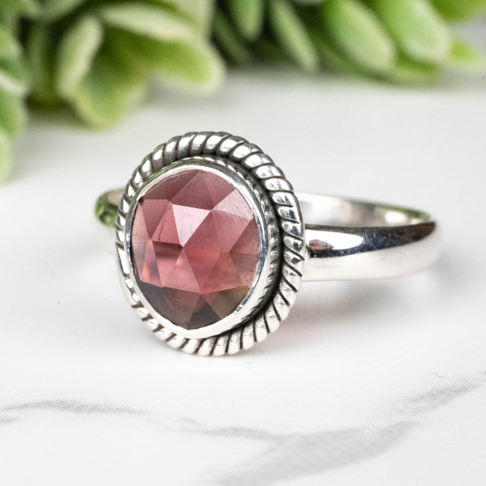 Rhodolite Garnet Ring 8x7mm Size 8 - InnerVision Crystals