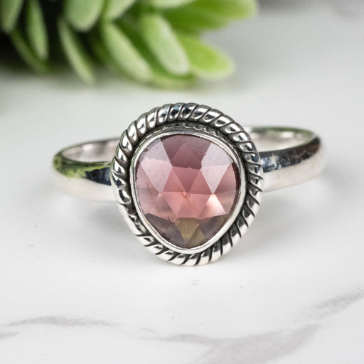 Rhodolite Garnet Ring 8x7mm Size 9 - InnerVision Crystals
