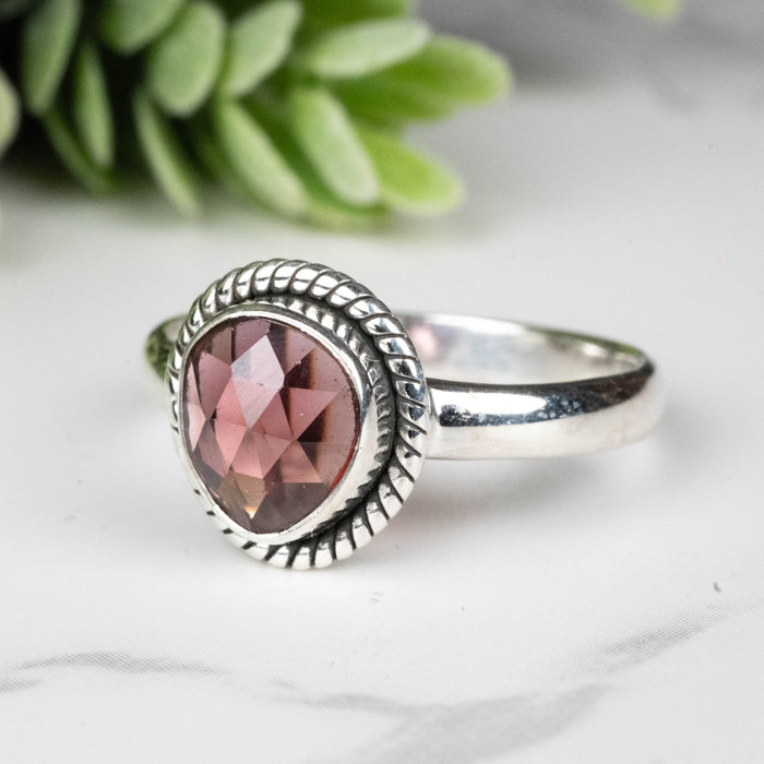 Rhodolite Garnet Ring 8x7mm Size 9 - InnerVision Crystals