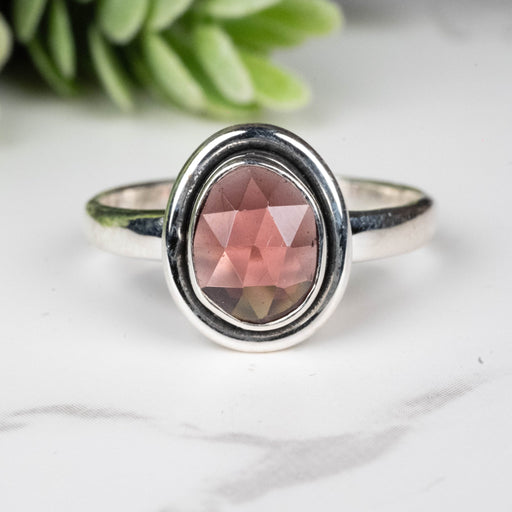 Rhodolite Garnet Ring 8x7mm Size 9 - InnerVision Crystals