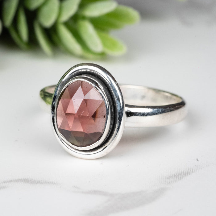 Rhodolite Garnet Ring 8x7mm Size 9 - InnerVision Crystals