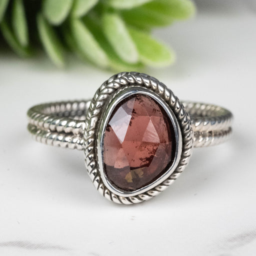 Rhodolite Garnet Ring 9x6mm Size 7.5 - InnerVision Crystals