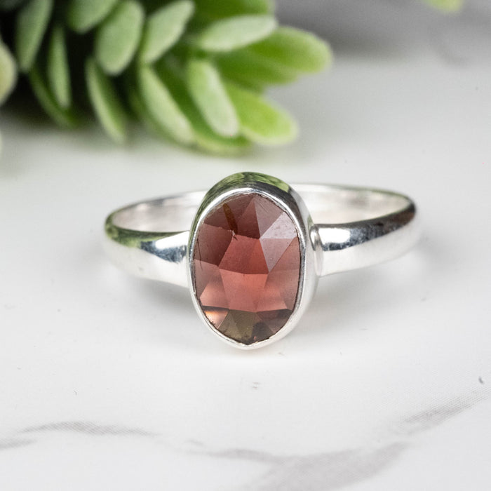 Rhodolite Garnet Ring 9x6mm Size 8 - InnerVision Crystals