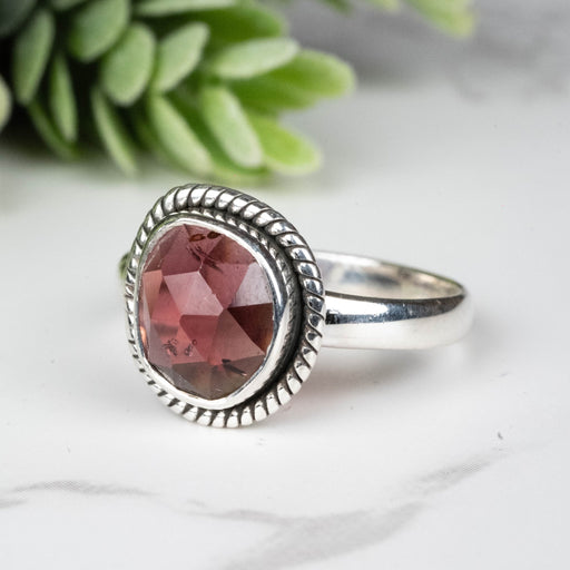 Rhodolite Garnet Ring 9x8mm Size 8 - InnerVision Crystals