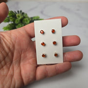 Orange Kyanite Stud Earrings 5mm .925 Silver - InnerVision Crystals