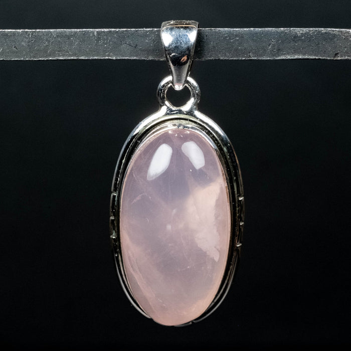 Rose Quartz Pendant 9.50 g 42x18mm .925 Silver - InnerVision Crystals