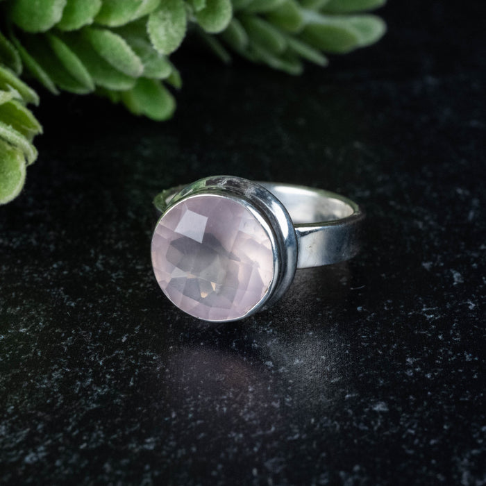 Rose Quartz Ring 11mm Size 7 - InnerVision Crystals