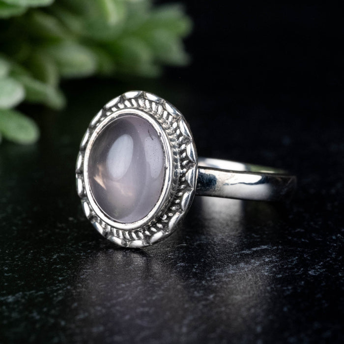 Rose Quartz Ring 11x9mm size 9 - InnerVision Crystals