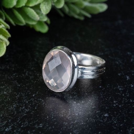 Rose Quartz Ring 13x10mm Size 7 - InnerVision Crystals