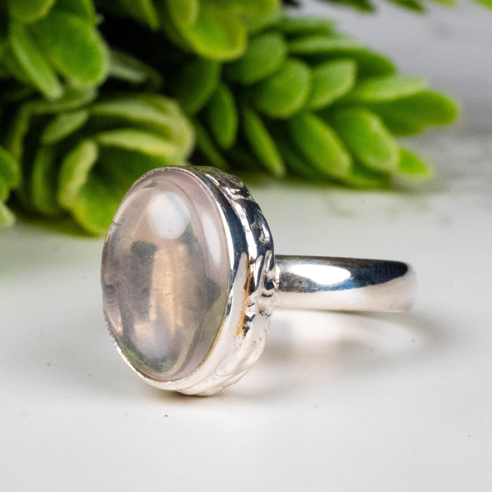 Rose Quartz Ring 14x10mm Size 7 - InnerVision Crystals
