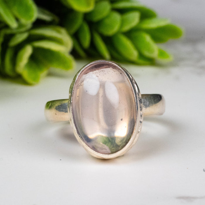 Rose Quartz Ring 14x10mm Size 7 - InnerVision Crystals