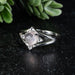 Rose Quartz + White Topaz Ring 6mm/1mm Size 7 - InnerVision Crystals