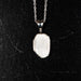 Satin Spar - Selenite Pendant 18mm + 18" Adjustable Chain .925 Silver - InnerVision Crystals