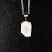 Satin Spar - Selenite Pendant 18mm + 18" Adjustable Chain .925 Silver - InnerVision Crystals
