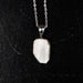 Satin Spar - Selenite Pendant 18mm + 18" Adjustable Chain .925 Silver - InnerVision Crystals