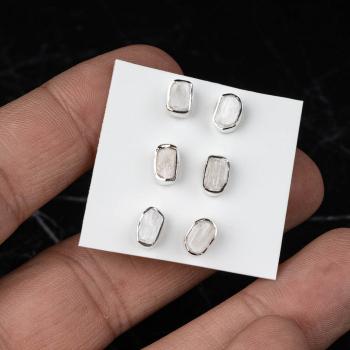 Selenite - Satin Spar Earrings .925 Silver - InnerVision Crystals