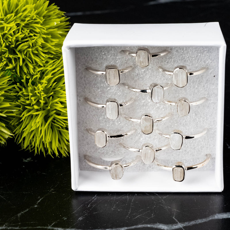 Selenite / Satin Spar Ring .925 Silver - InnerVision Crystals