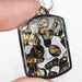 Sericho Pallasite Meteorite Pendant 28x21mm—Stainless Steel w/ 25" Chain - InnerVision Crystals