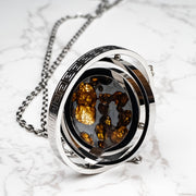 Sericho Pallasite Meteorite Pendant 42mm Titanium Steel w/ 24" Chain PRE-ORDER - InnerVision Crystals