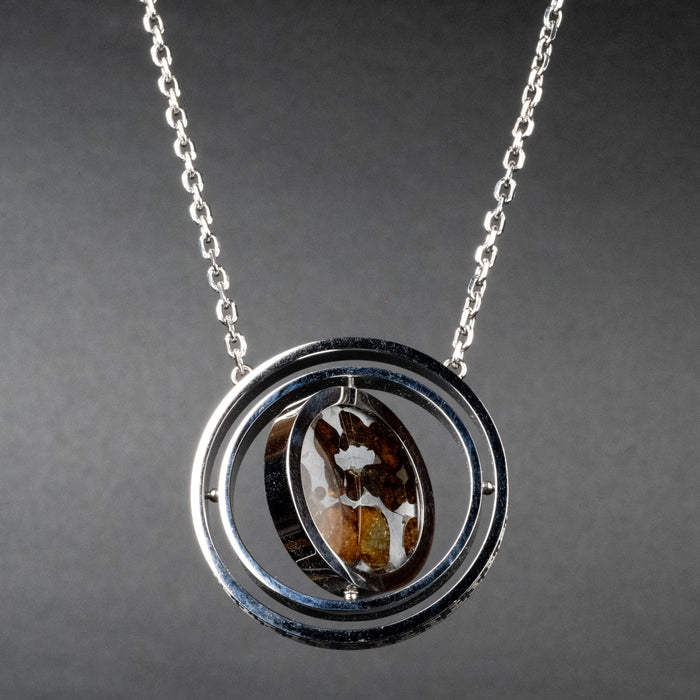 Sericho Pallasite Meteorite Pendant 42mm Titanium Steel w/ 24" Chain - InnerVision Crystals
