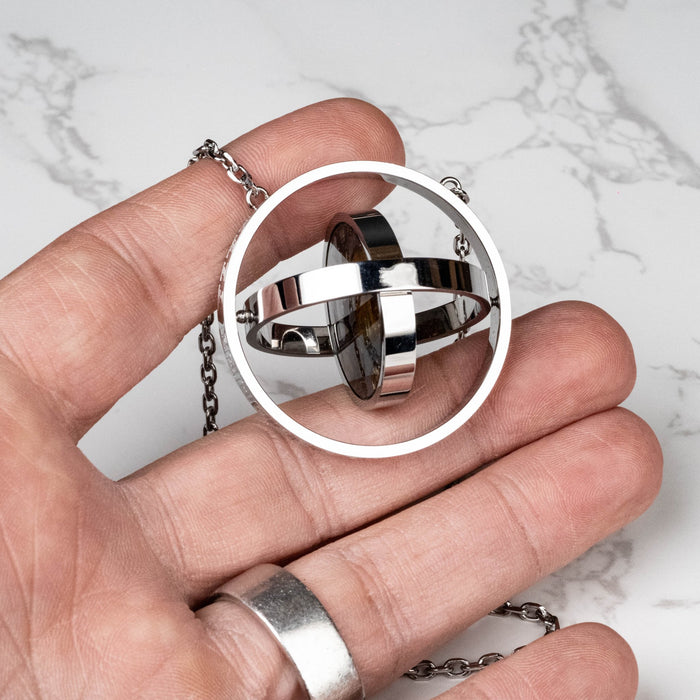 Sericho Pallasite Meteorite Pendant 42mm Titanium Steel w/ 24" Chain - InnerVision Crystals