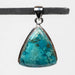 Shattuckite Pendant 7.17 g 36x23mm .925 Silver - InnerVision Crystals