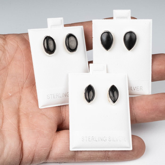 Shungite Earrings .925 Silver - Choose Shape - InnerVision Crystals