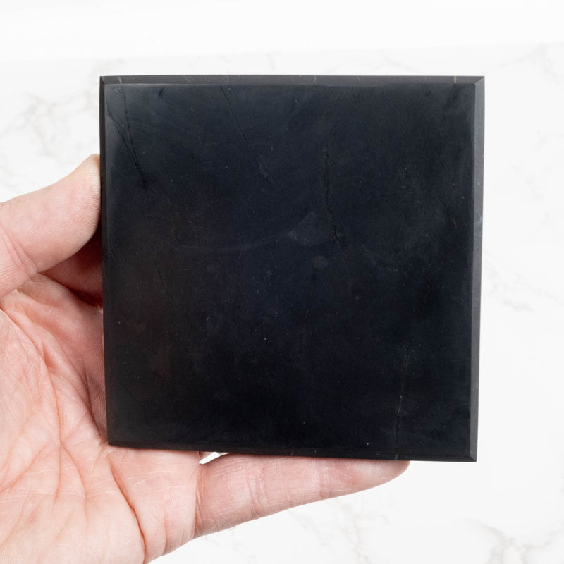 Shungite Tile / Coaster 100mm - InnerVision Crystals